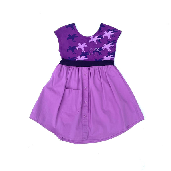Purple Alicorn Upcycled Dress Size 2-3 Years