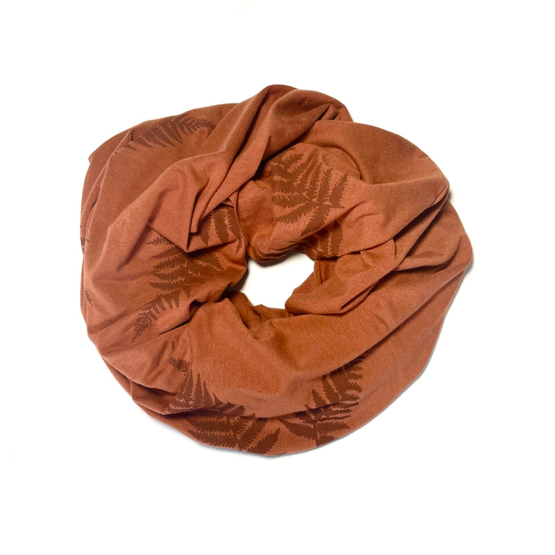 Rust Fern Bamboo Circle Scarf