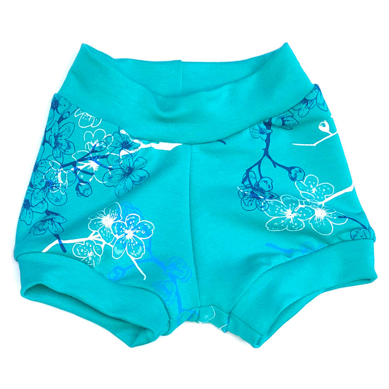 Bamboo Shorts - Turquoise Blossoms