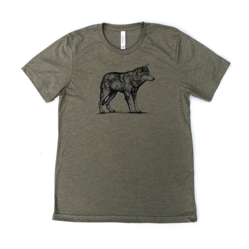 Wolf Unisex T-Shirt in Olive